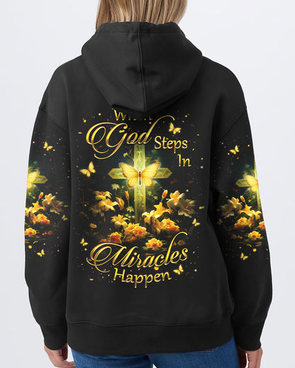 When God Steps In Miracles Happen Women's All Over Print Hoodie