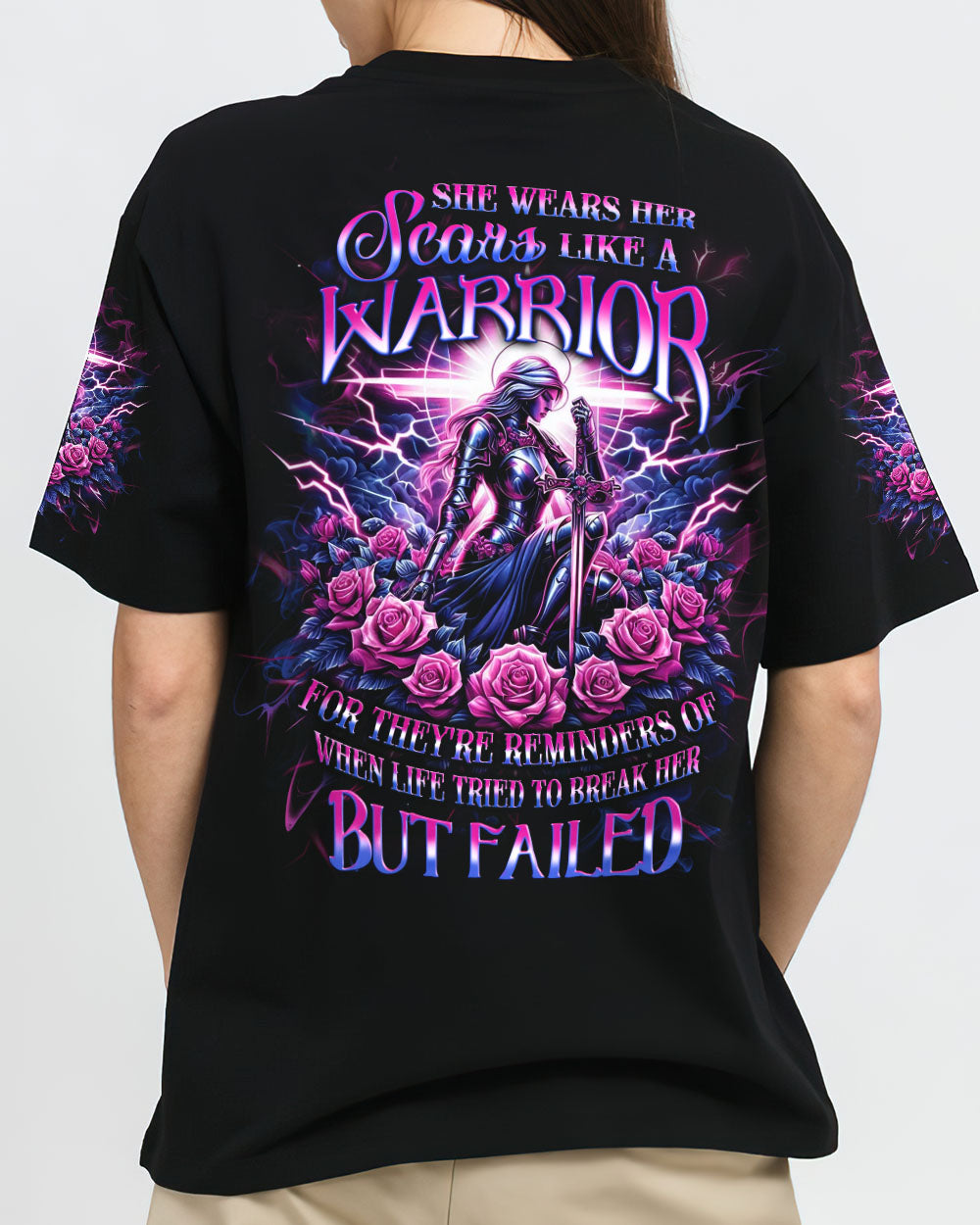 She Wears Her Scars Like A Warrior T-Shirt