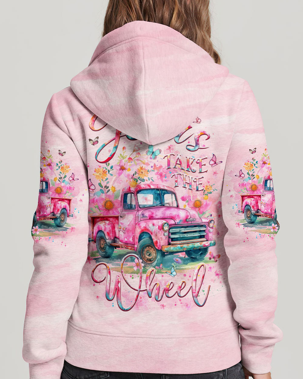 Jesus Take The Wheel Women's All Over Print Hoodie 2