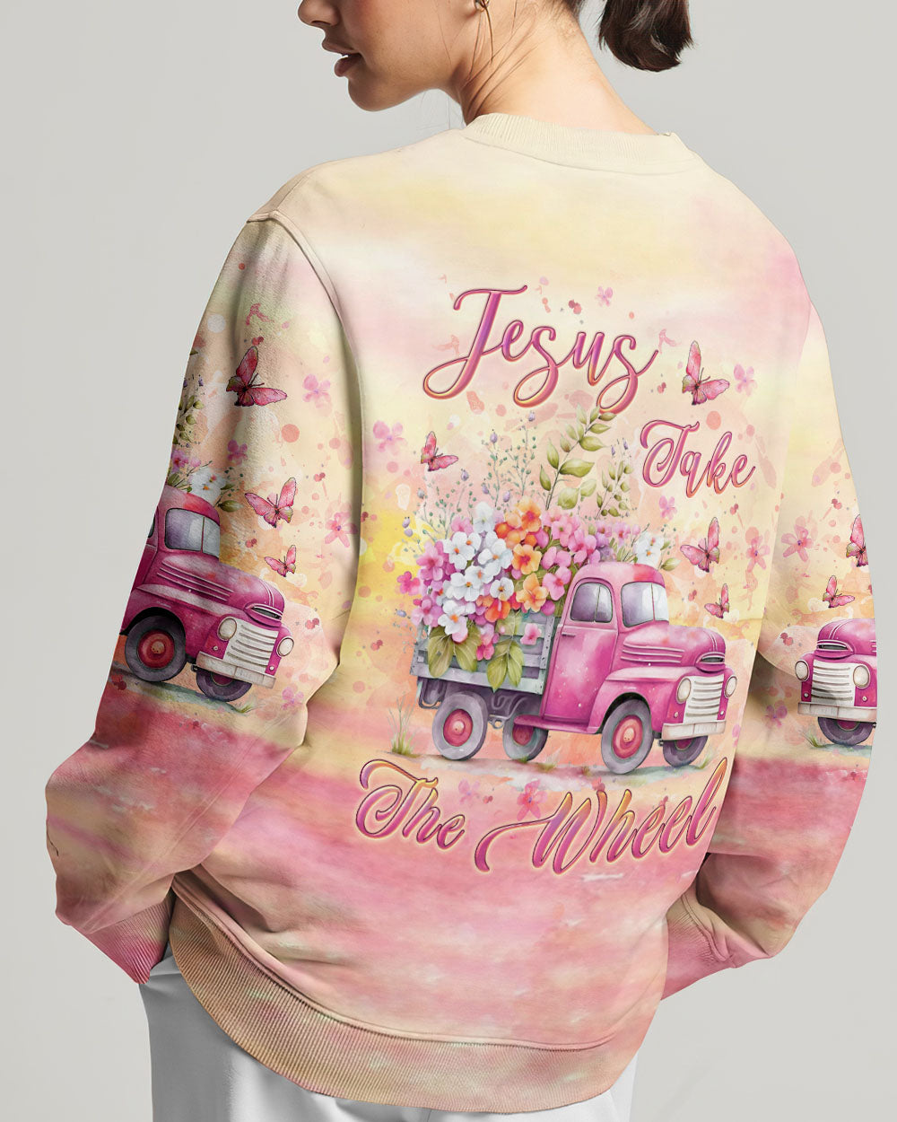 Jesus Take The Wheel Women's All Over Print Sweatshirt 10