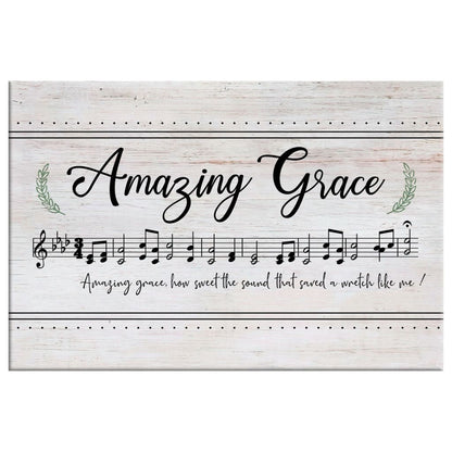 Christian Wall Art: Amazing Grace How Sweet The Sound, Sheet Music, Christian Song Lyrics Canvas Art