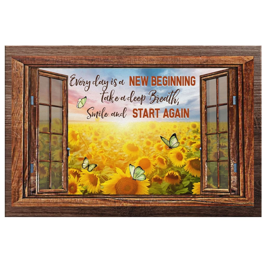 Christian Wall Art: Every Day Is A New Beginning Canvas Art