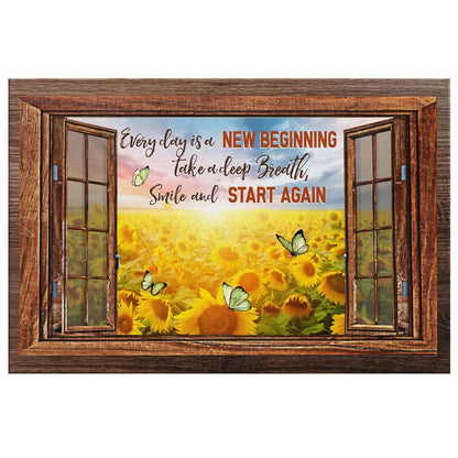 Christian Wall Art: Every Day Is A New Beginning Canvas Art