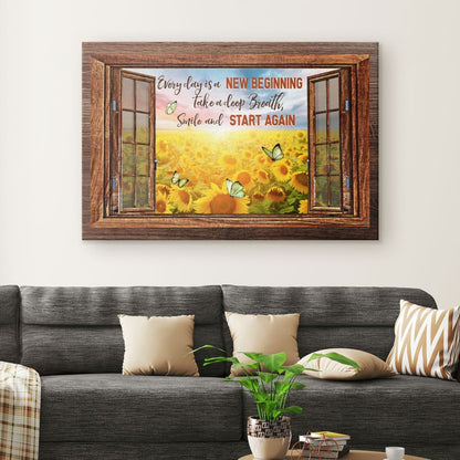 Christian Wall Art: Every Day Is A New Beginning Canvas Art