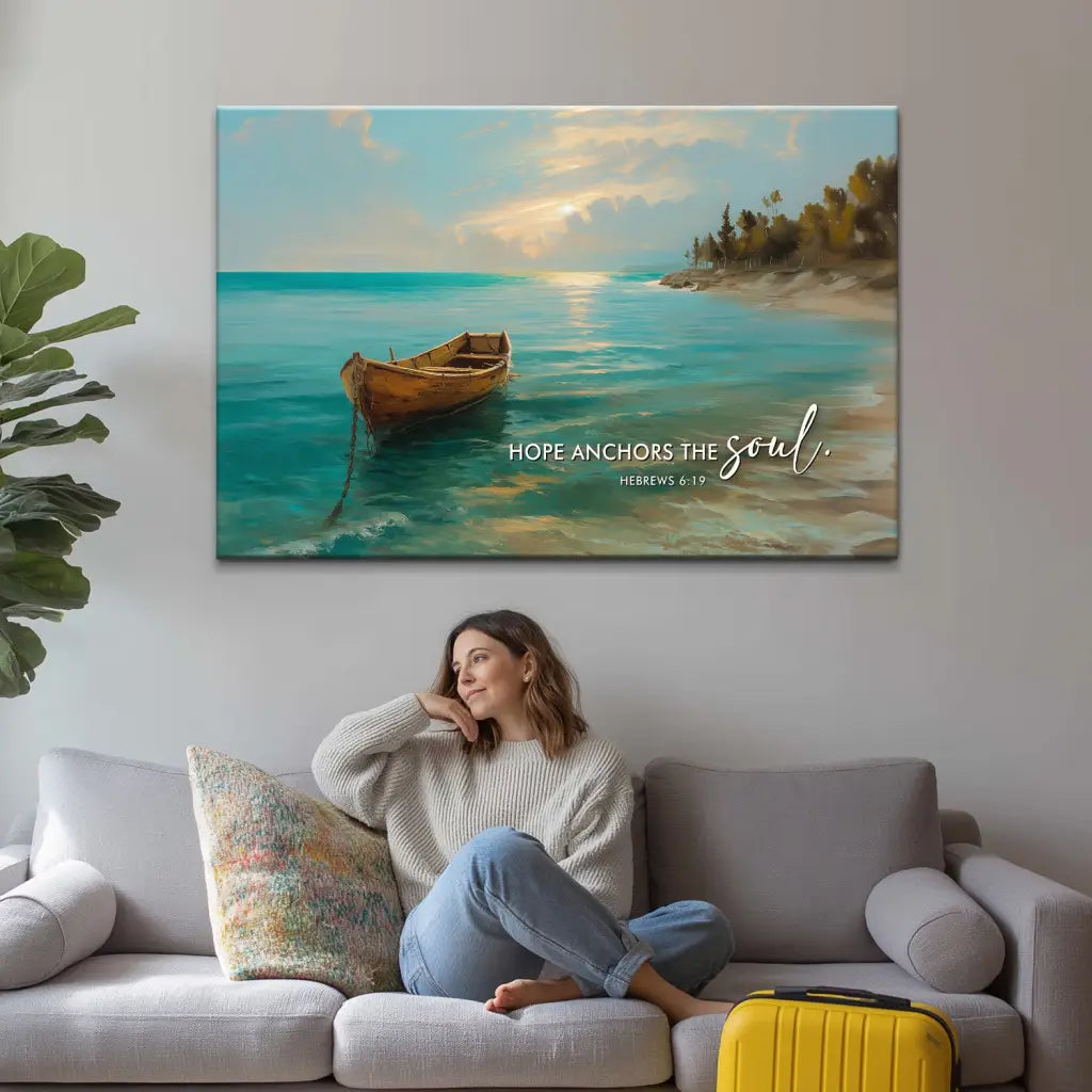 Hope Anchors The Soul Hebrews 6:19 Wall Art Canvas Print
