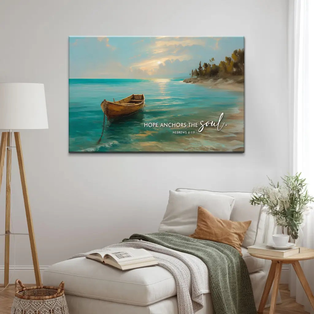 Hope Anchors The Soul Hebrews 6:19 Wall Art Canvas Print