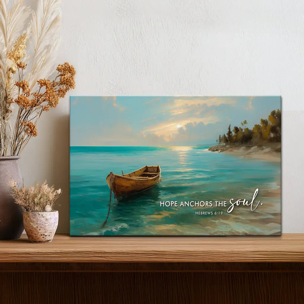 Hope Anchors The Soul Hebrews 6:19 Wall Art Canvas Print