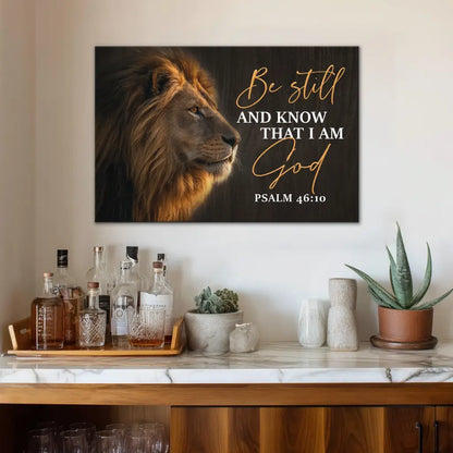 Be Still and Know That I Am God, Lion of Judah, Christian Wall Art Canvas Print