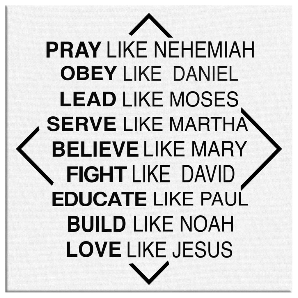 Rustic Christian Wall Art: Pray Like Nehemiah Obey Like Daniel Canvas Wall Art
