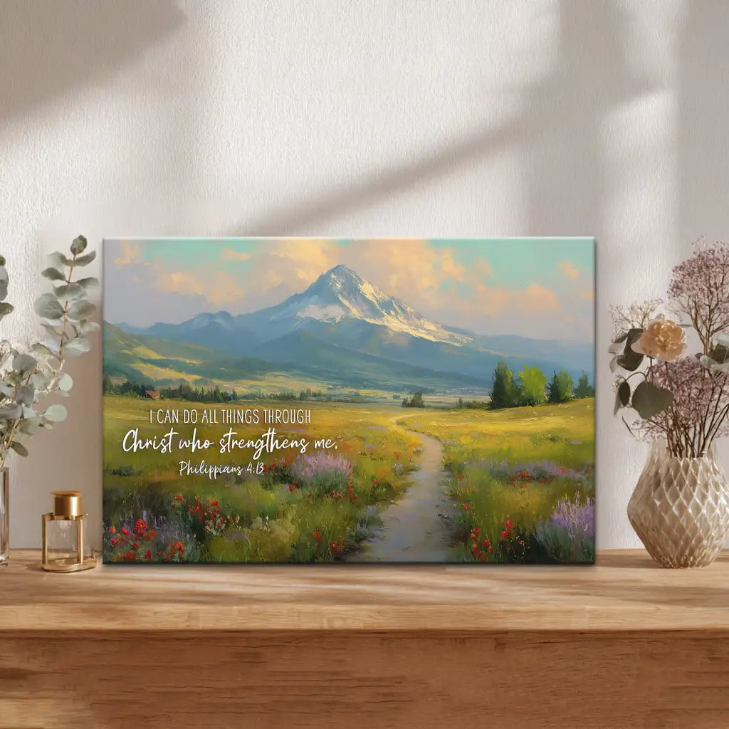 Philippians 4:13 I Can Do All Things Through Christ Wall Art Canvas