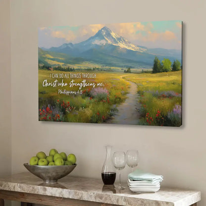 Philippians 4:13 I Can Do All Things Through Christ Wall Art Canvas