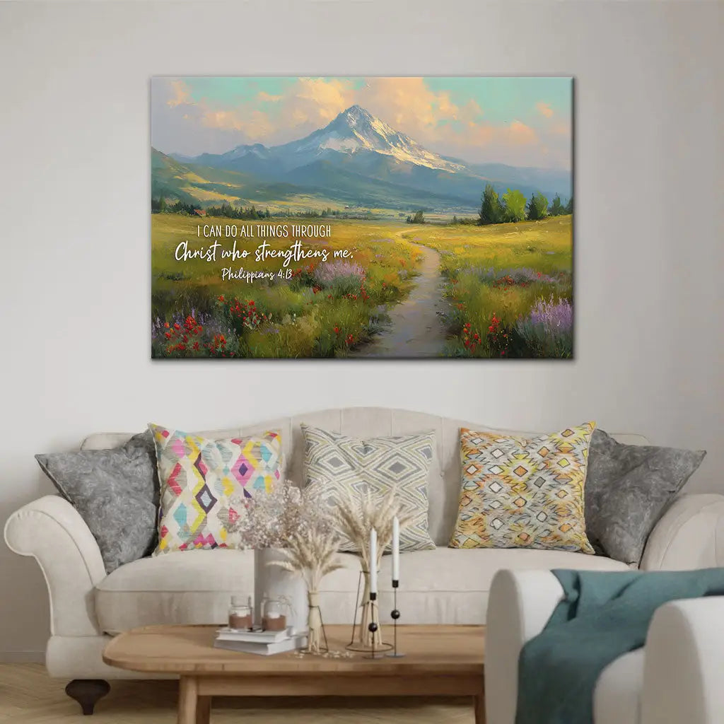 Philippians 4:13 I Can Do All Things Through Christ Wall Art Canvas