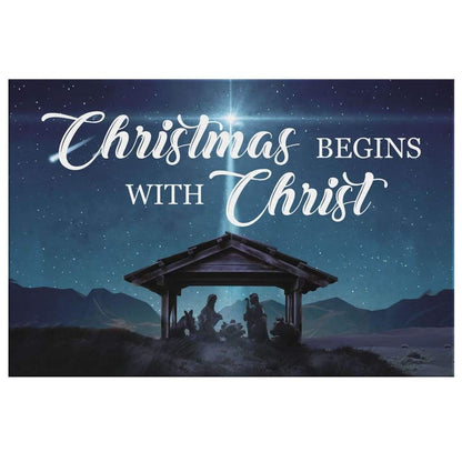 Christmas Begins With Christ Wall Art Canvas, Christian Christmas Gifts