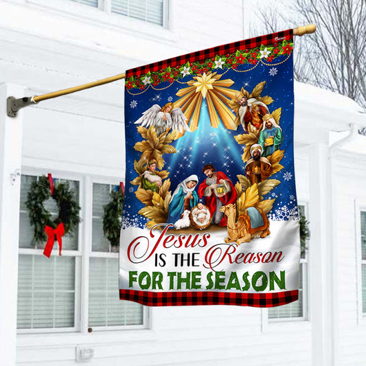 Jesus Christmas Flag Jesus Is The Reason For The Season Holy Night Nativity of Jesus Flag