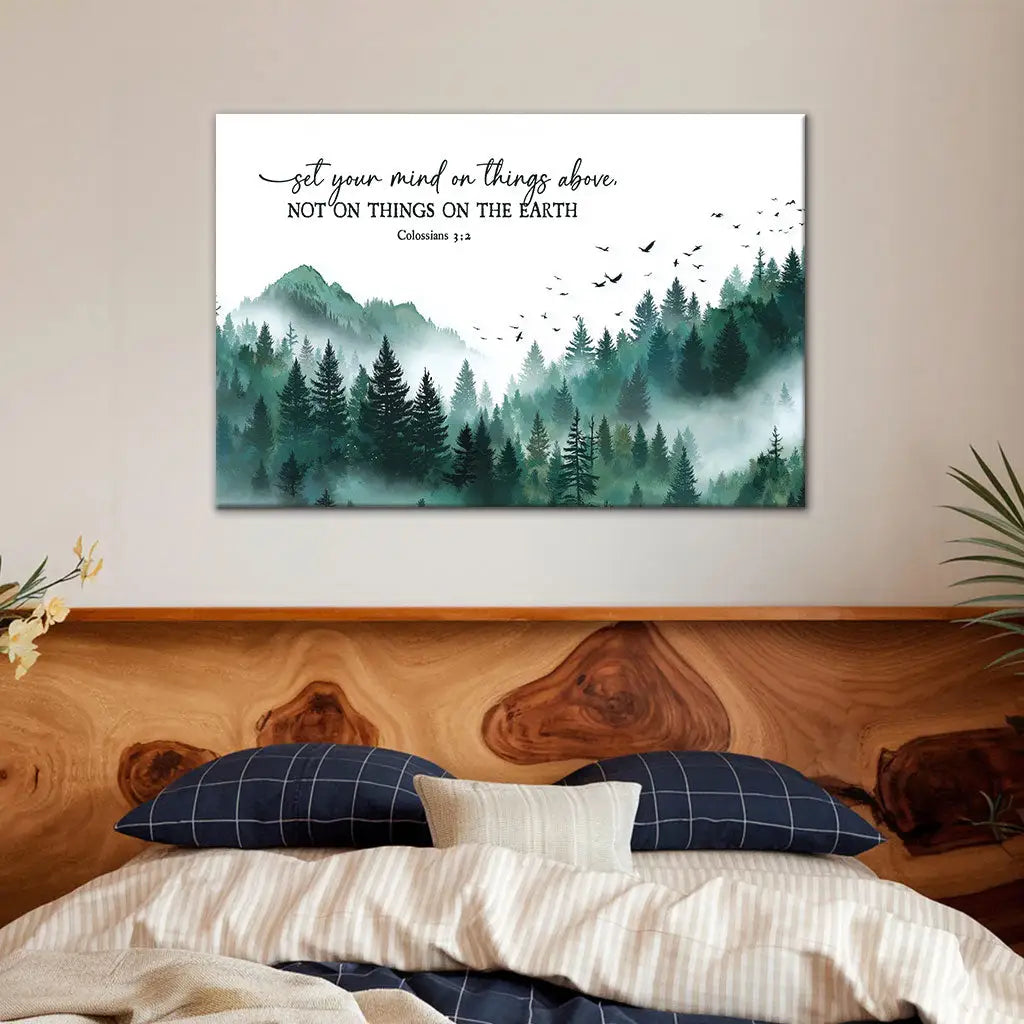 Colossians 3:2 Set Your Mind On Things Above Wall Art Canvas
