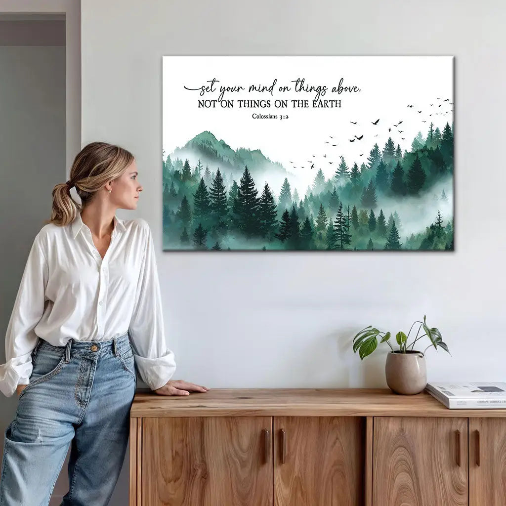 Colossians 3:2 Set Your Mind On Things Above Wall Art Canvas