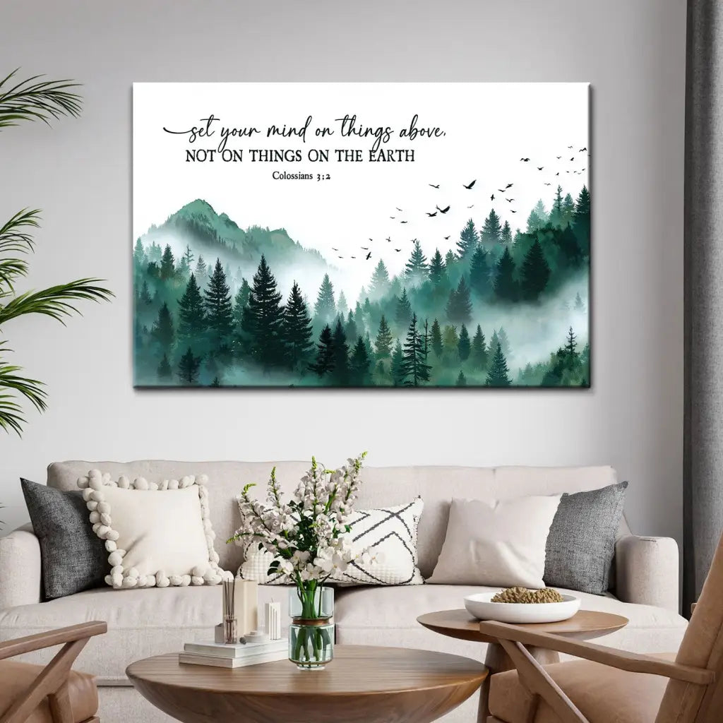 Colossians 3:2 Set Your Mind On Things Above Wall Art Canvas
