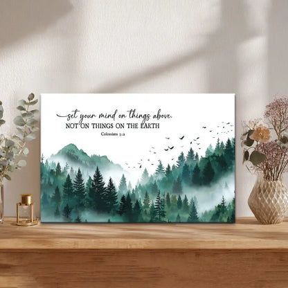 Colossians 3:2 Set Your Mind On Things Above Wall Art Canvas