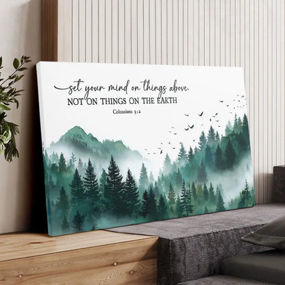 Colossians 3:2 Set Your Mind On Things Above Wall Art Canvas