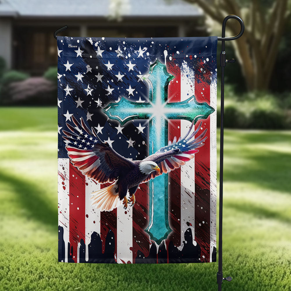 Flagwix American Flag - Eagle Patriot Christian Cross 4th of july Flag