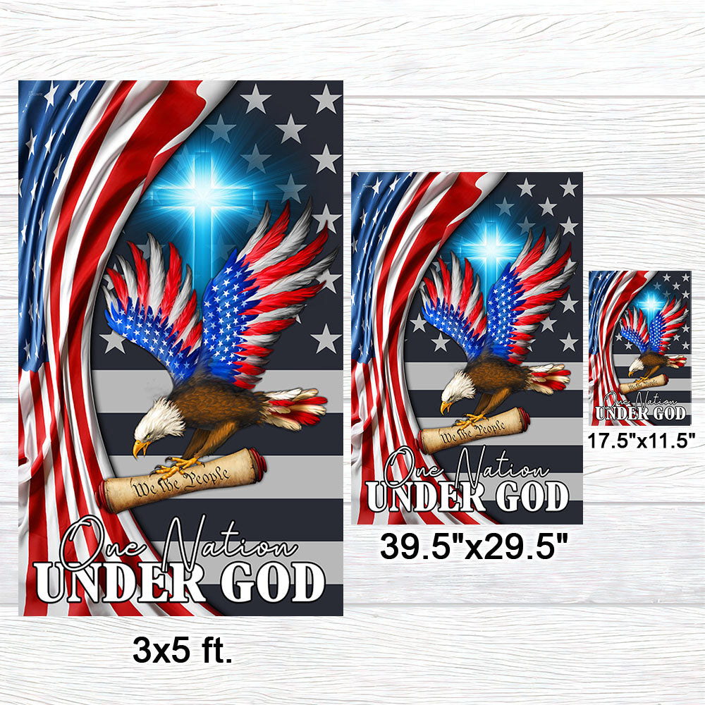 One Nation Under God Patriot Eagle We The People Flag
