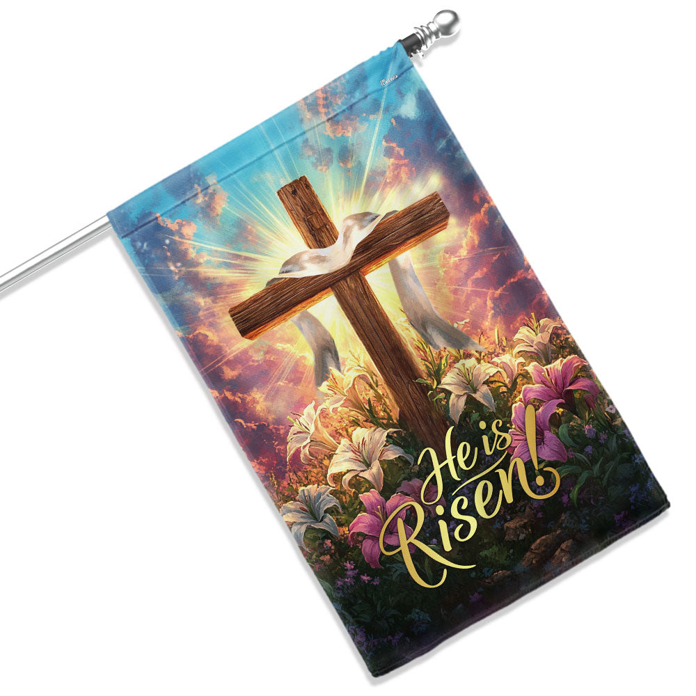 Easter Cross He Is Risen Resurrection of Jesus Christian Cross Flag