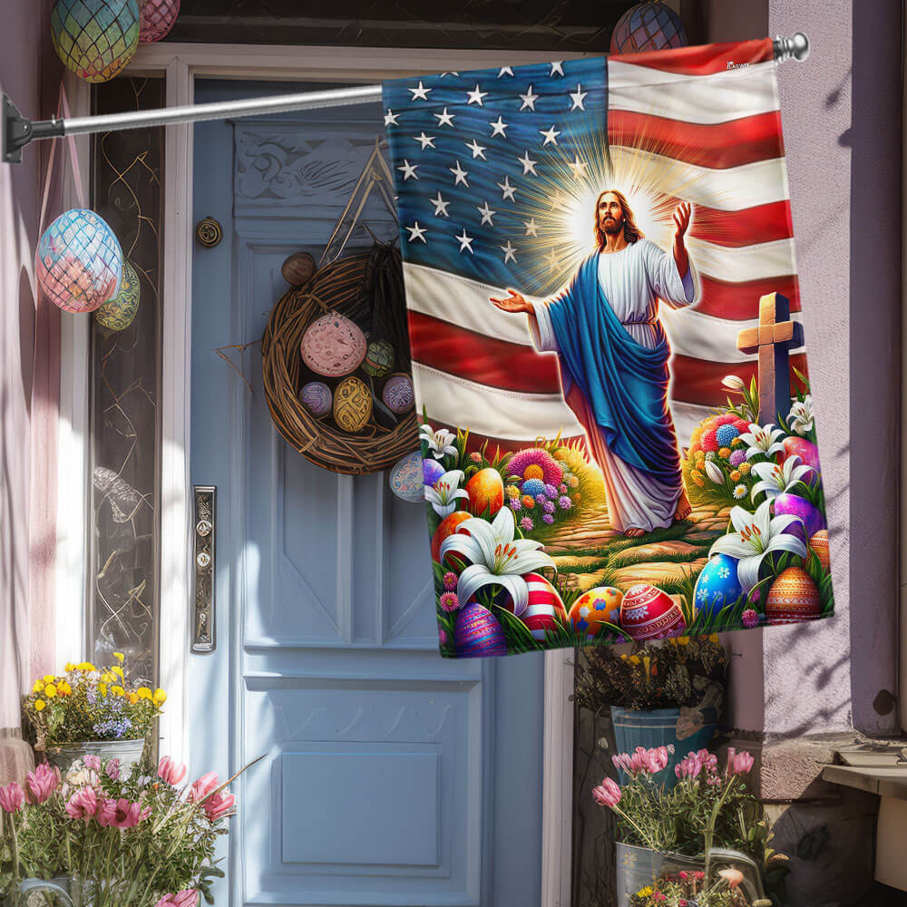 FLAGWIX  Jesus Easter American He Is Risen Christian Flag