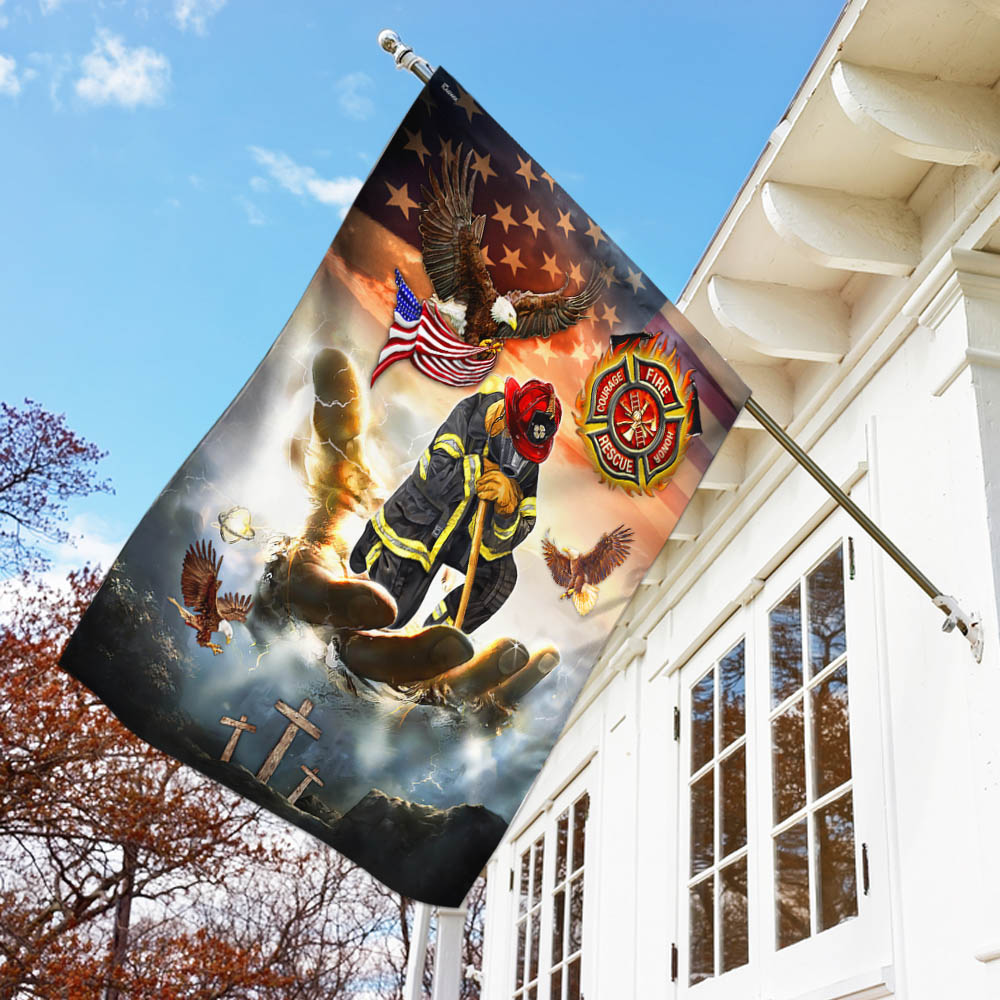 Firefighter Jesus Eagle Flag