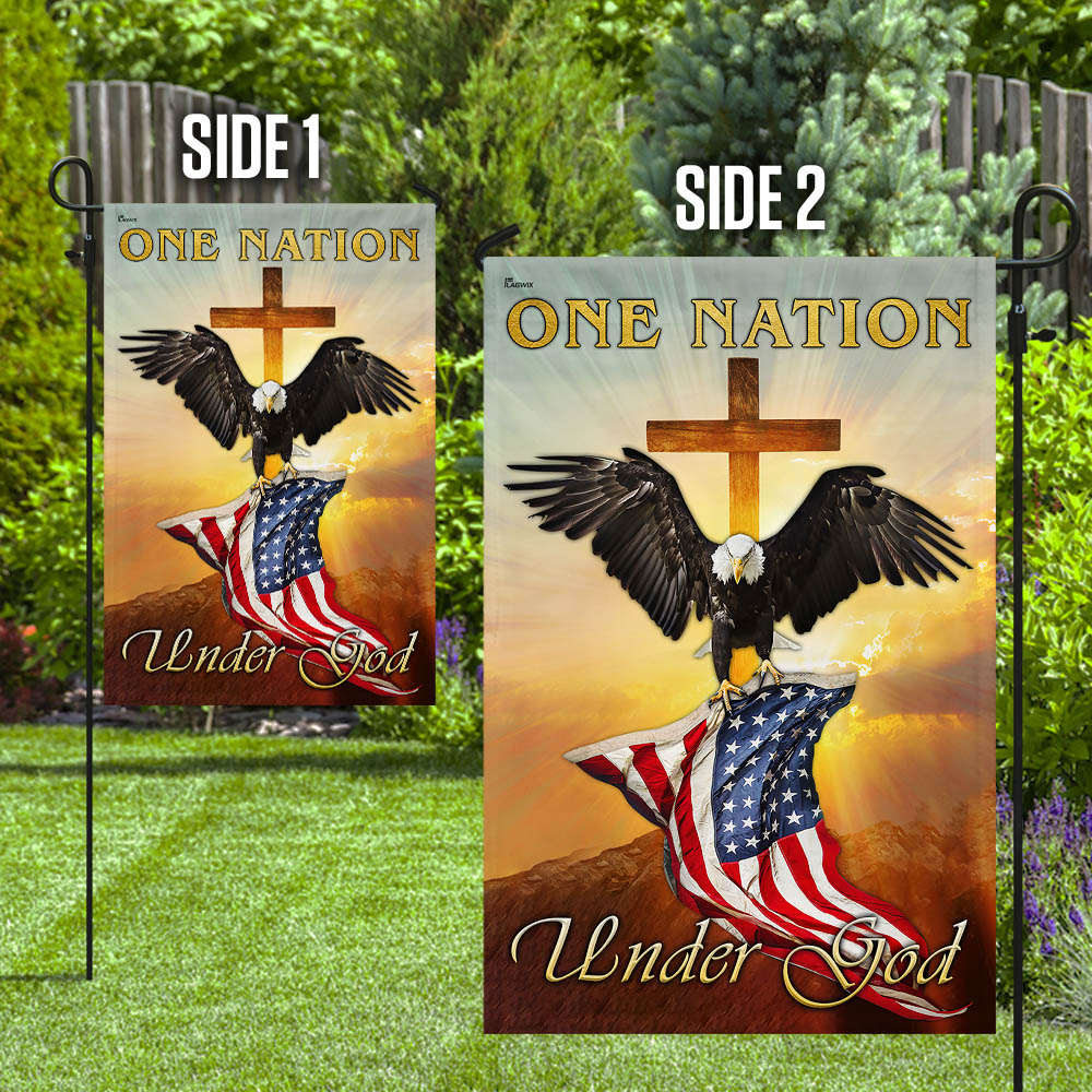 One Nation Under God. Christian. Eagle Flag