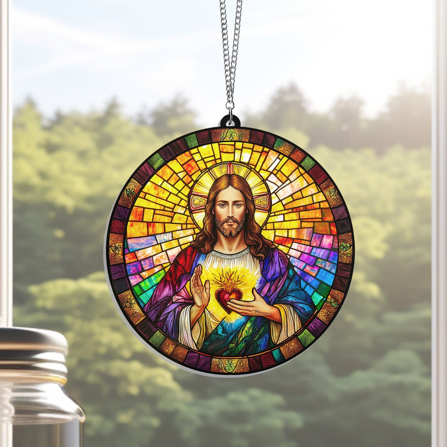 Sacred Heart of Jesus Suncatcher Acrylic Hanging