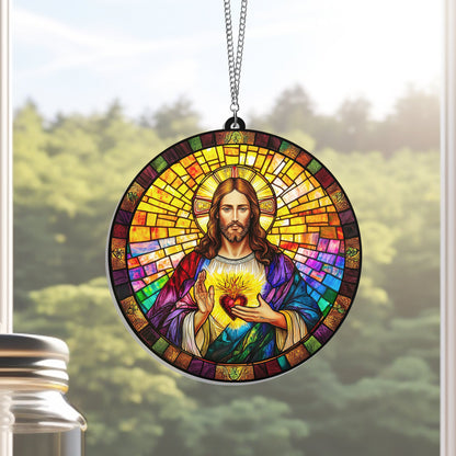 Sacred Heart of Jesus Suncatcher Acrylic Hanging