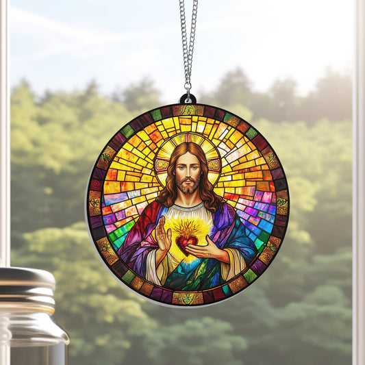 Sacred Heart of Jesus Suncatcher Acrylic Hanging