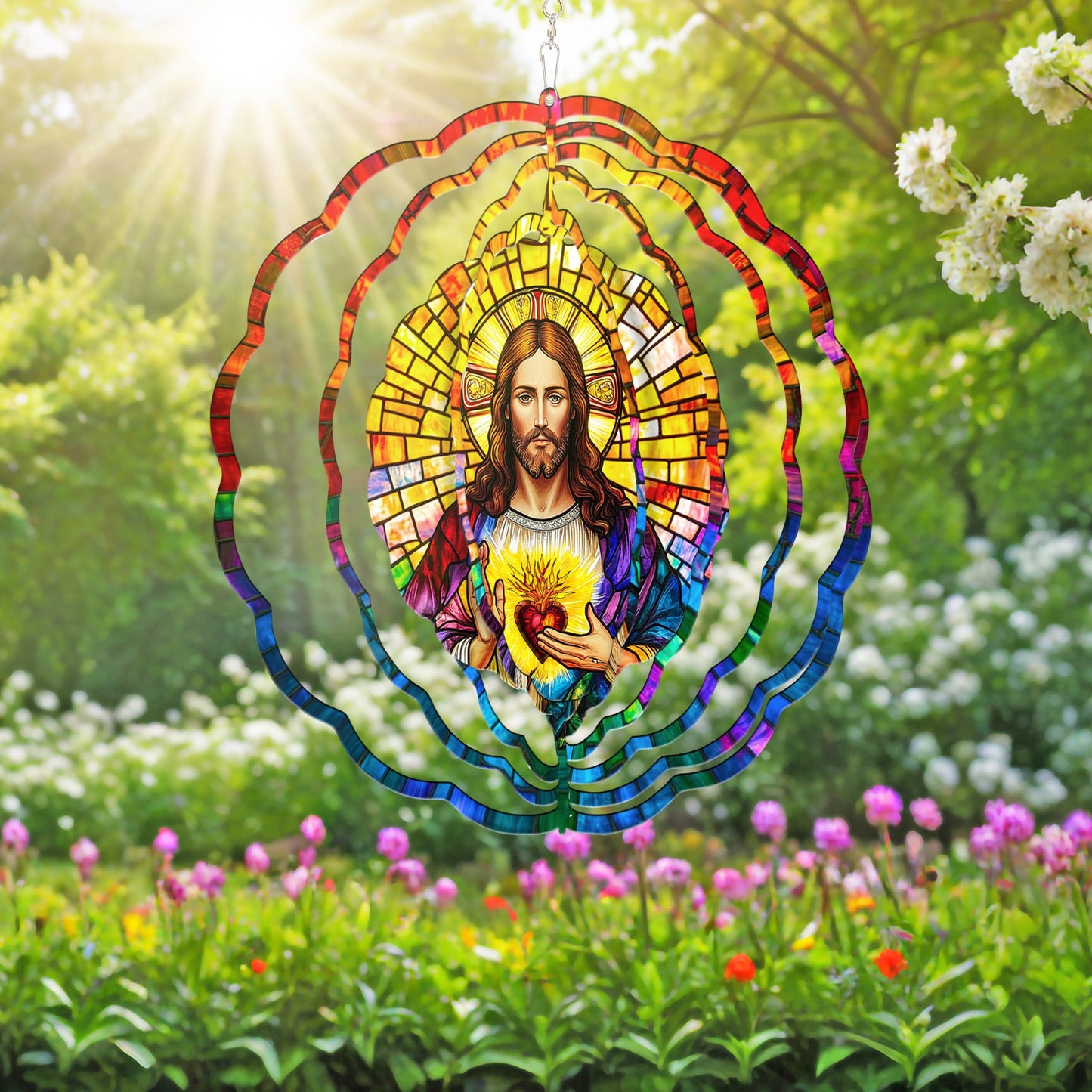Sacred Heart of Jesus Wind Spinner