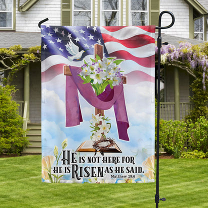 Easter Jesus Flag He Is Not Here For He Is Risen As He Said Flag