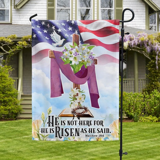 Easter Jesus Flag He Is Not Here For He Is Risen As He Said Flag