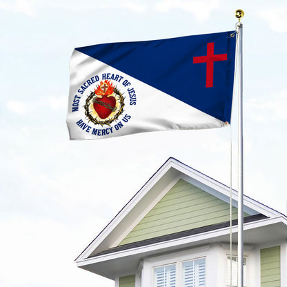 Sacred Heart Of Jesus Have Mercy On Us, Catholic Jesus Christian Grommet Flag
