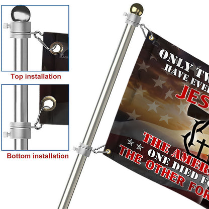 U.S. Veteran Day Jesus And Soldiers Grommet Flag