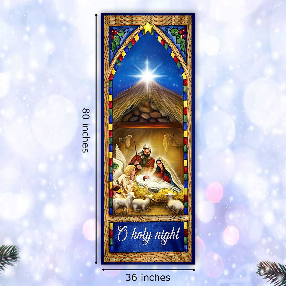 Nativity Scene Christmas Door Cover O Holy Night