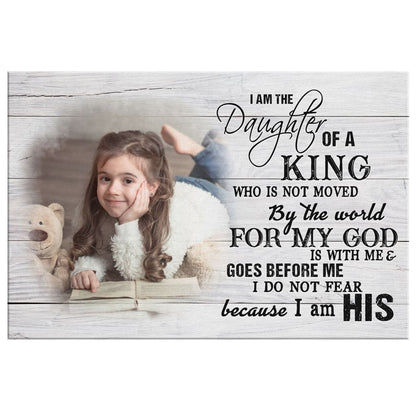 Personalized, I Am the Daughter of a King, Wall Art Canvas With Custom Photo
