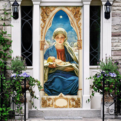 Mary Gives Birth To Jesus Door Cover