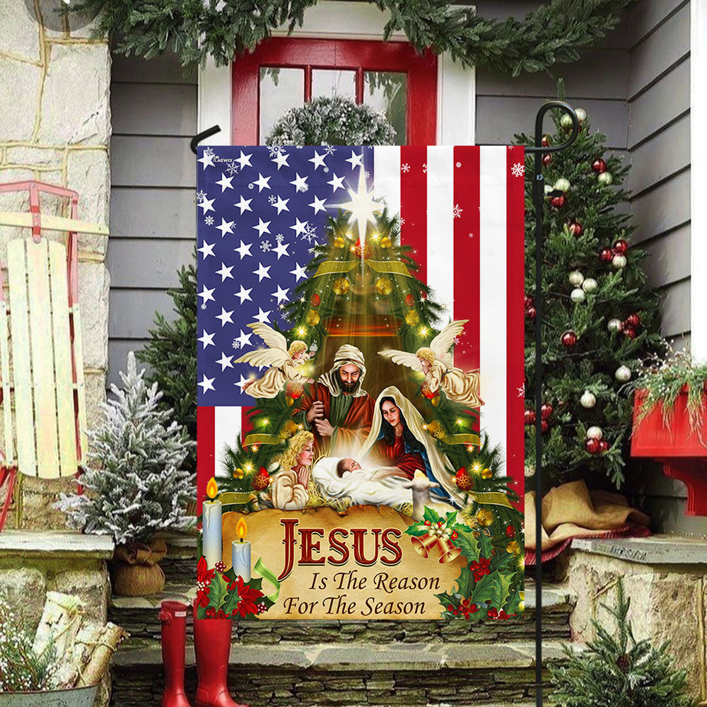 Nativity of Jesus Holy Family Jesus Is The Reason For The Season Flag
