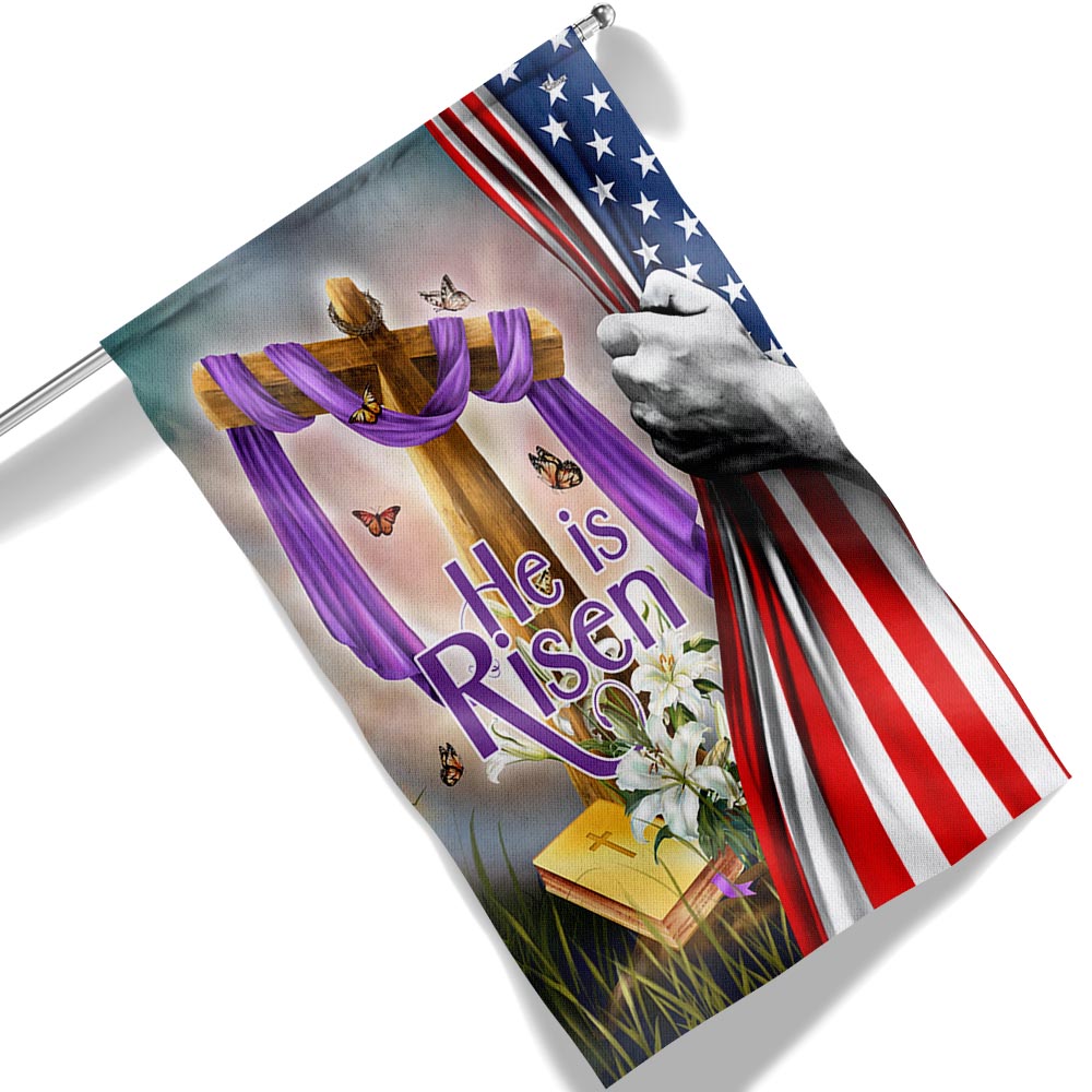 FLAGWIX Easter Christian Cross He Is Risen Flag