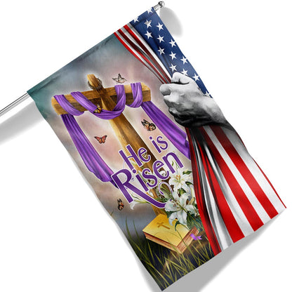 FLAGWIX Easter Christian Cross He Is Risen Flag