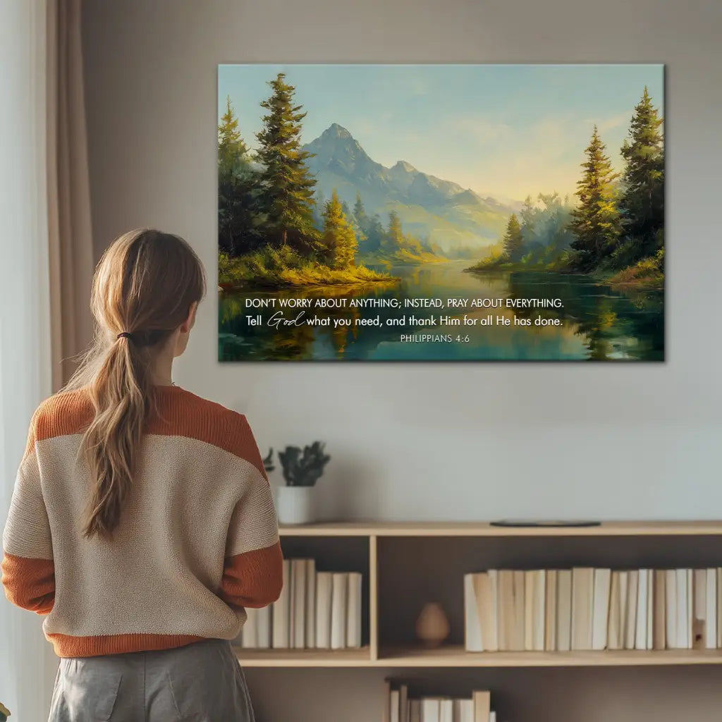 Don't Worry, Pray About Everything – Philippians 4:6 Wall Art Canvas