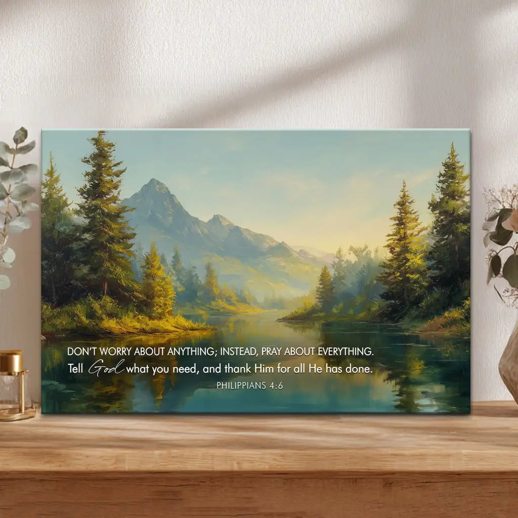Don't Worry, Pray About Everything – Philippians 4:6 Wall Art Canvas