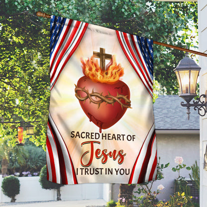 Sacred Heart Of Jesus I Trust In You Jesus American Flag