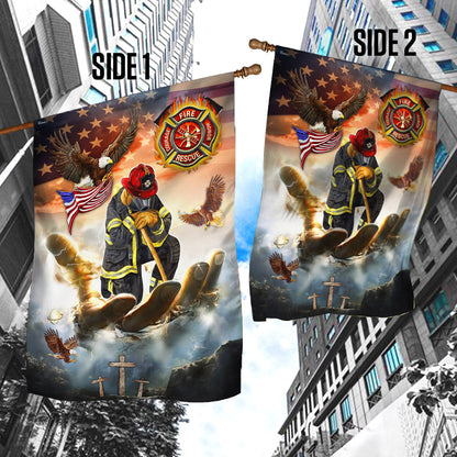 Firefighter Jesus Eagle Flag