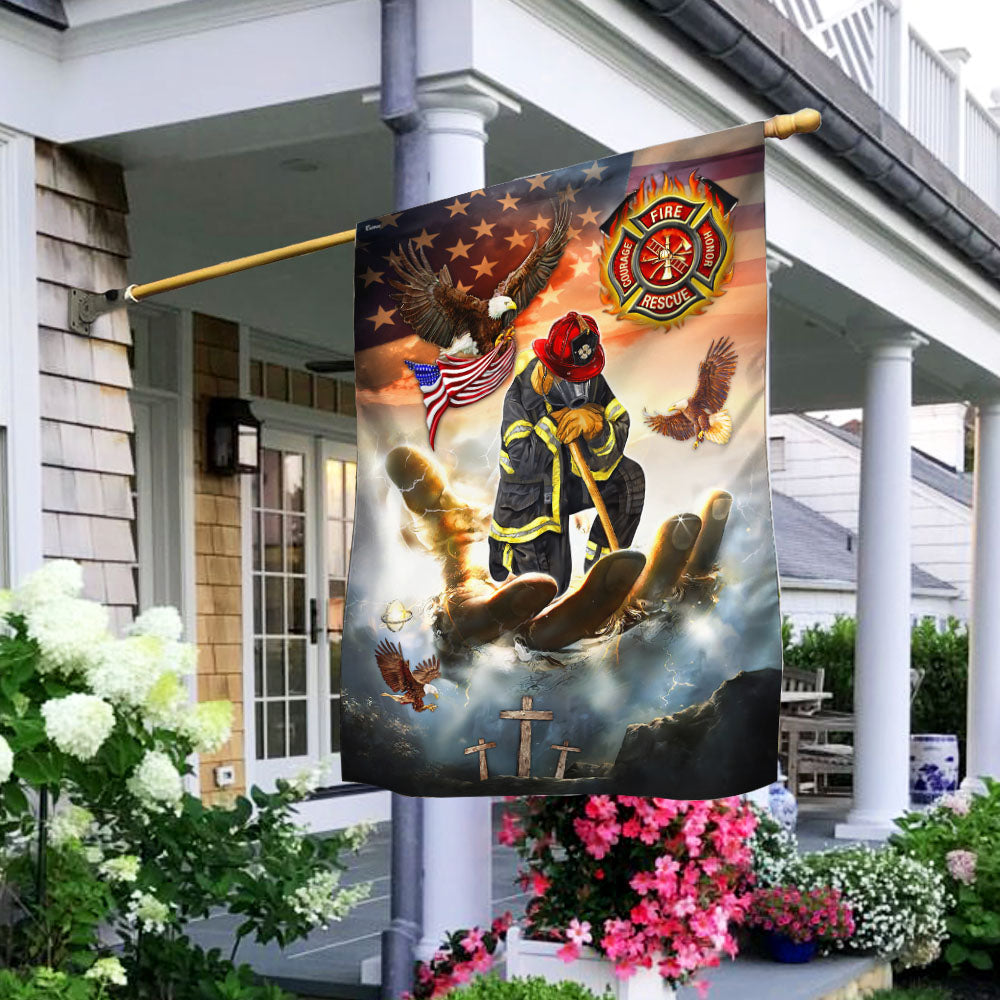 Firefighter Jesus Eagle Flag