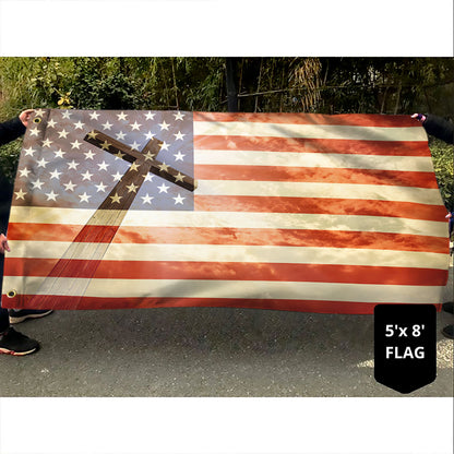 Christian Cross American Flag TPT101GFv1