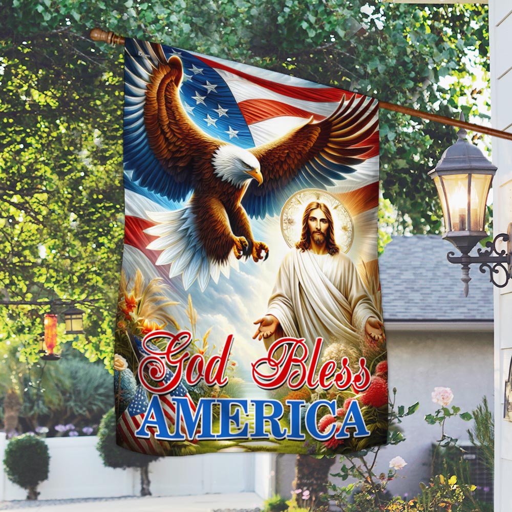 FLAGWIX Patriotic Eagle Jesus God Bless America Flag